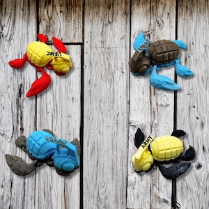 US Military Grenade Turtle Figurine, Armed Services, 3D Printed Grenade Turtle, 3D Printed Toy, Marines, Navy, Air Force, Army, Military