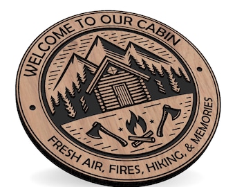Custom Cabin Round Wood Sign, Rustic Decor