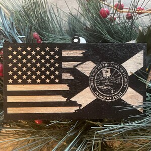 Florida Christmas Ornament, American Flag, Florida State Flag, Florida, Patriotic Ornament, Christmas Ornaments, Unique Personalized Gifts