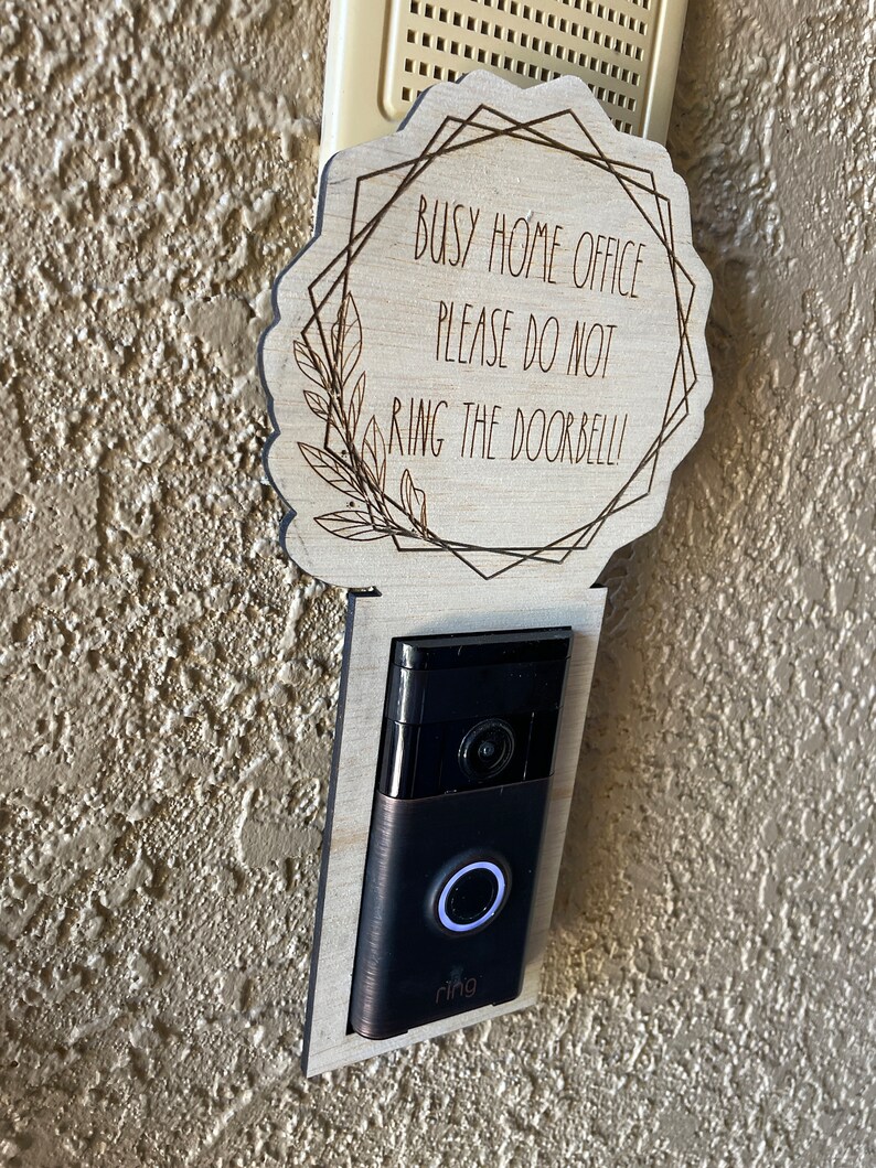 Working From Home Doorbell Sign Doorbell Ring Nest Arlo Etsy