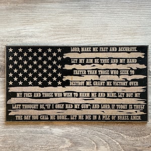 Second Amendment Prayer Wood Flag, Second Amendment, Wood Flag, American Flag, 2nd Amendment, Wood Decor, Prayer, Christian, Pile of Brass