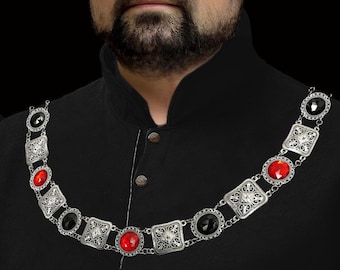 Custom color Tudor Chain of Office, Renaissance Costume Jewelry, lightweight King necklace, Ambrossio