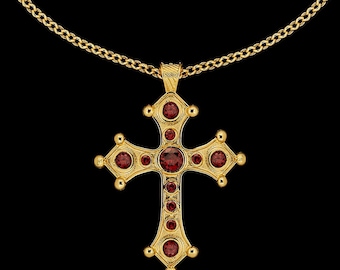 Renaissance Cross Necklace - 18K Gold Plated Chain