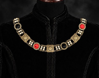 Brass Tudor Chain of Office with Pearls