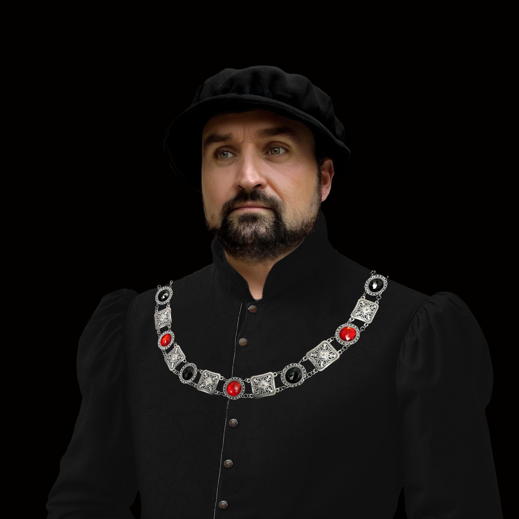 Custom Color Tudor Chain of Office: Lightweight Renaissance Costume Jewelry