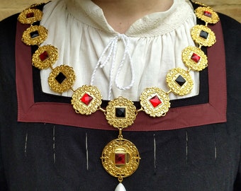 Heavy Chain of Office men Gunther, Livery collar for men, Gold plated grand collar, Heavy chain of office for man, ceremonial chain