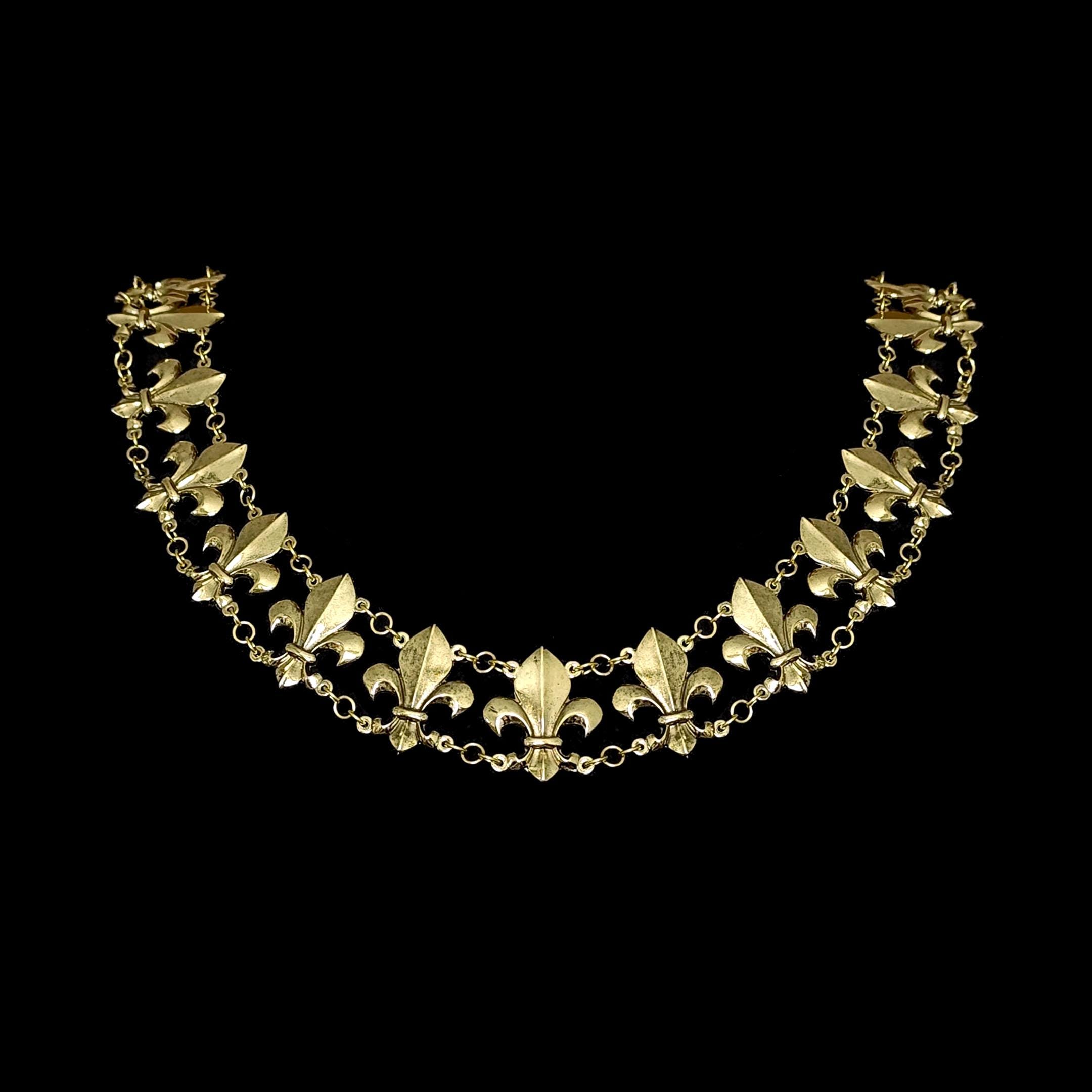 Fleur de Lis Chain of Office: French Heraldic Renaissance Necklace