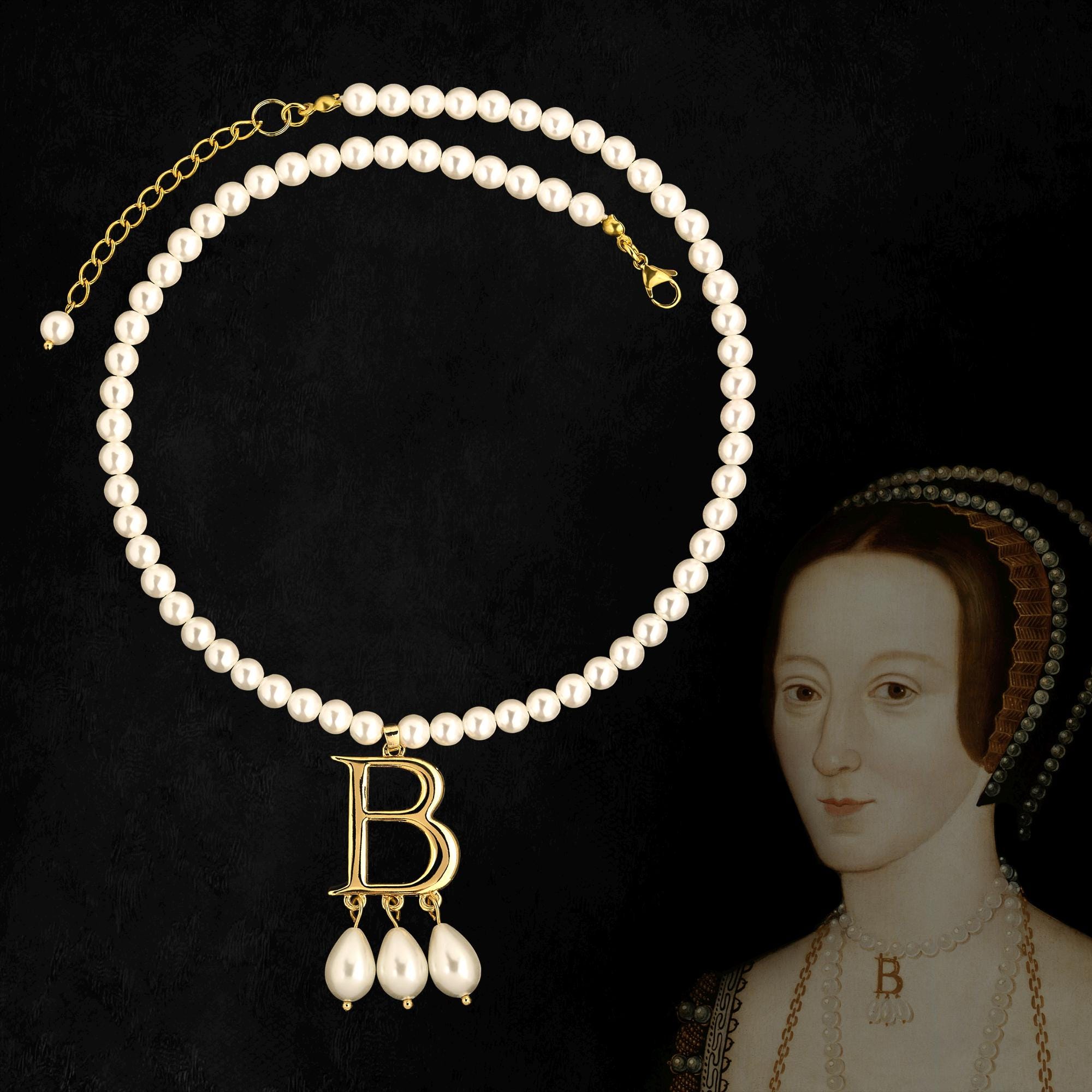 GRACEART Collana di perle finte Anne Boleyn, Bianco, taglia unica