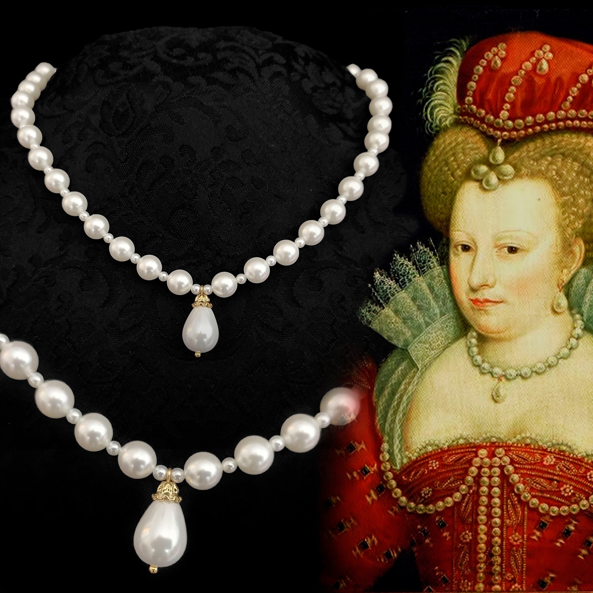 Margaret Queen Necklace Renaissance Pearl Necklace 