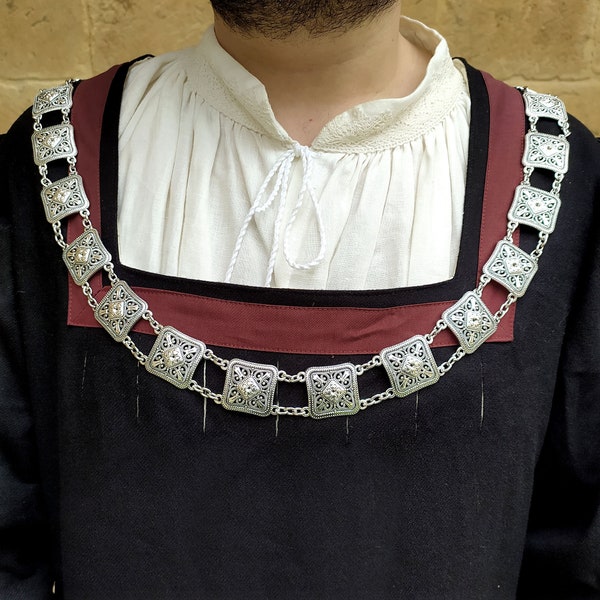 King Necklace Chain of office Ambrossio, Historical Necklace man, Necklace for theater play, Museum necklace