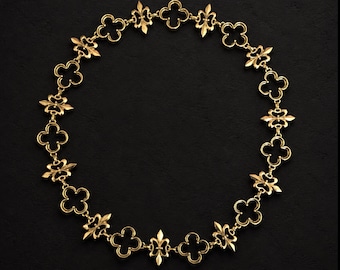 Hollow Link and Fleur de Lis Livery Collar, Ludwig