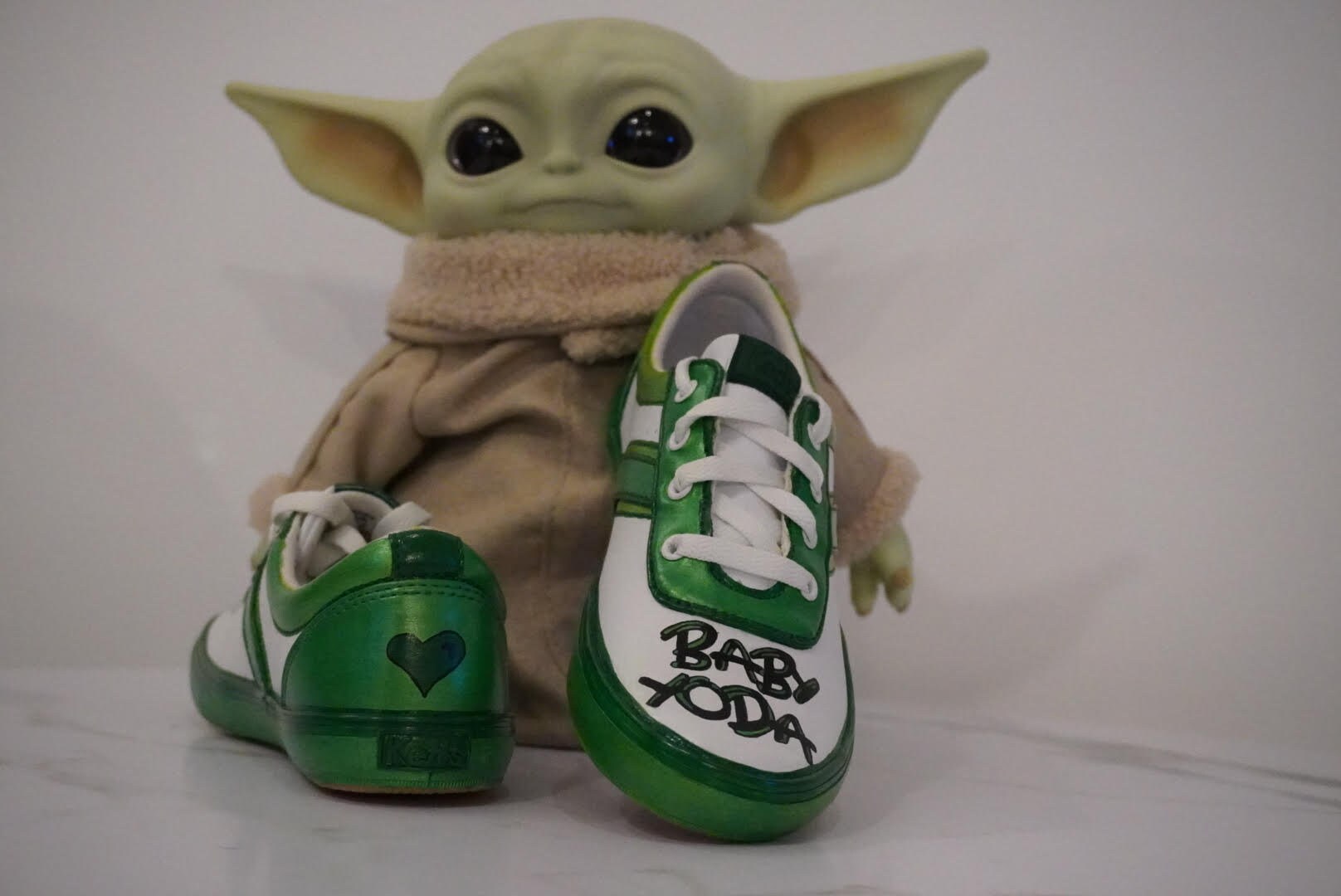 Baby Yoda Custom Painted Kids Shoes Etsy