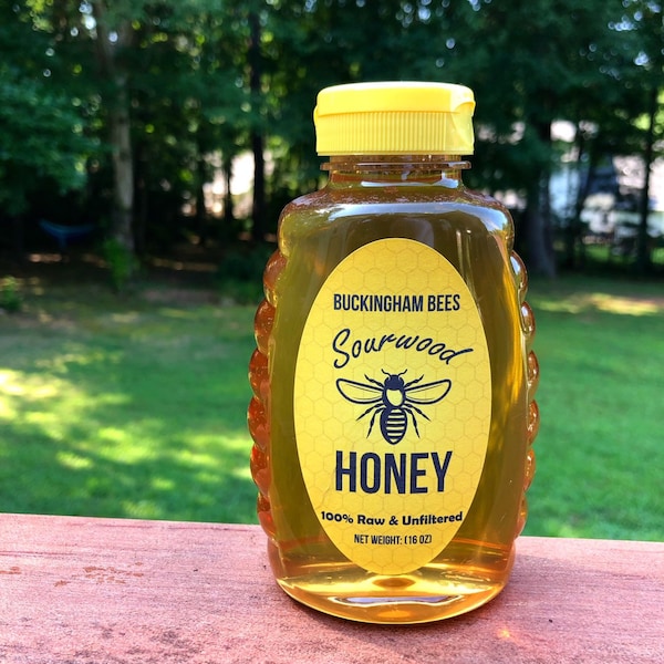 16oz Sourwood Honey (Raw and Unfiltered)