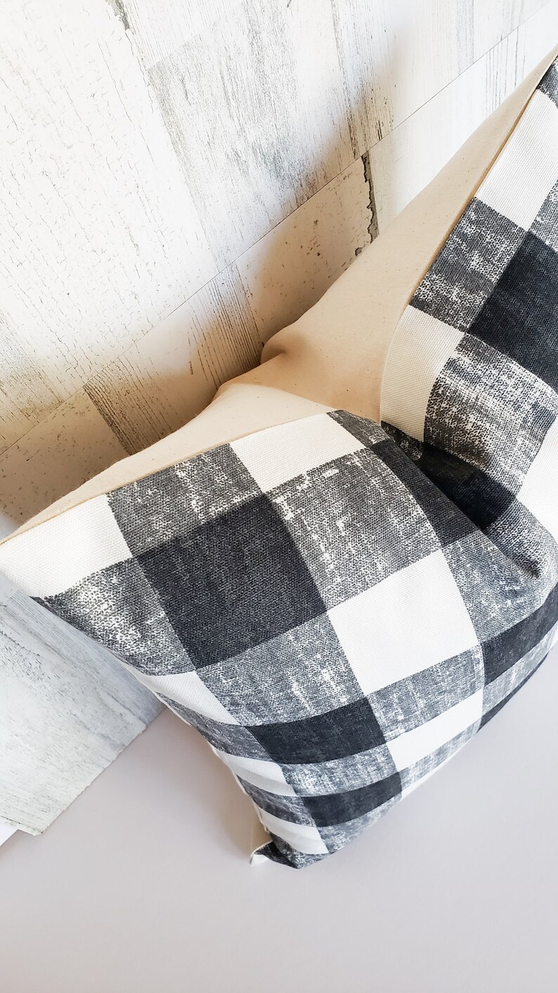 Black and White Buffalo Check Pillow Cover Modern Farmhouse Etsy