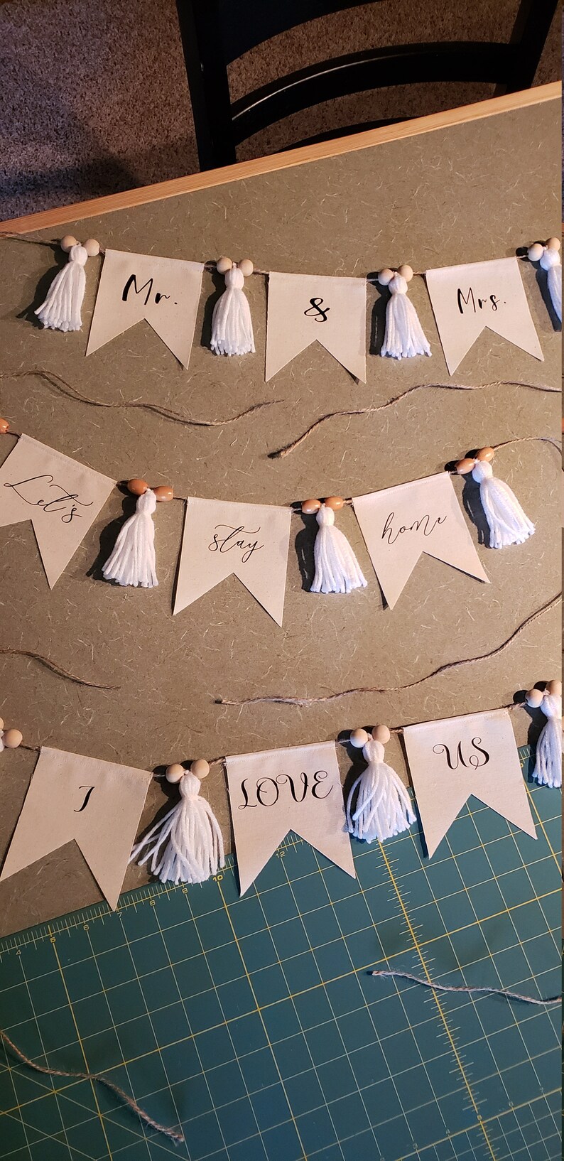 Rustic Fabric Garland / Home Decor Garland / Boho Banner / Etsy