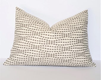Cream and Grey Polka Dot Pillow Cover, Modern Farmhouse Throw