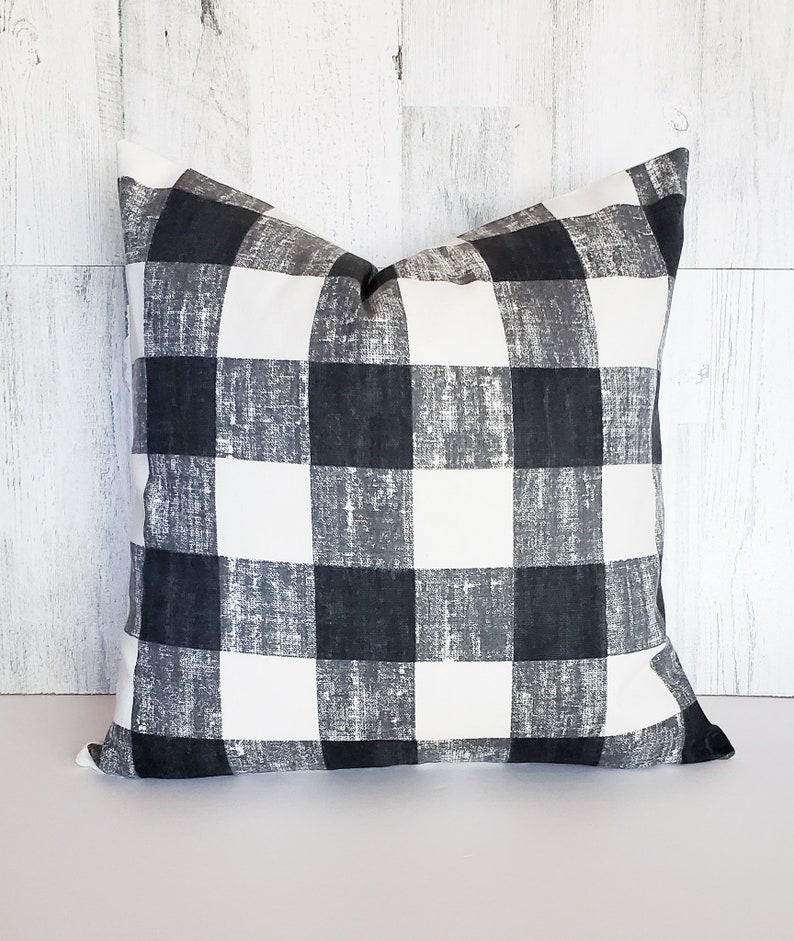 Black and White Buffalo Check Pillow Cover Modern Farmhouse Etsy