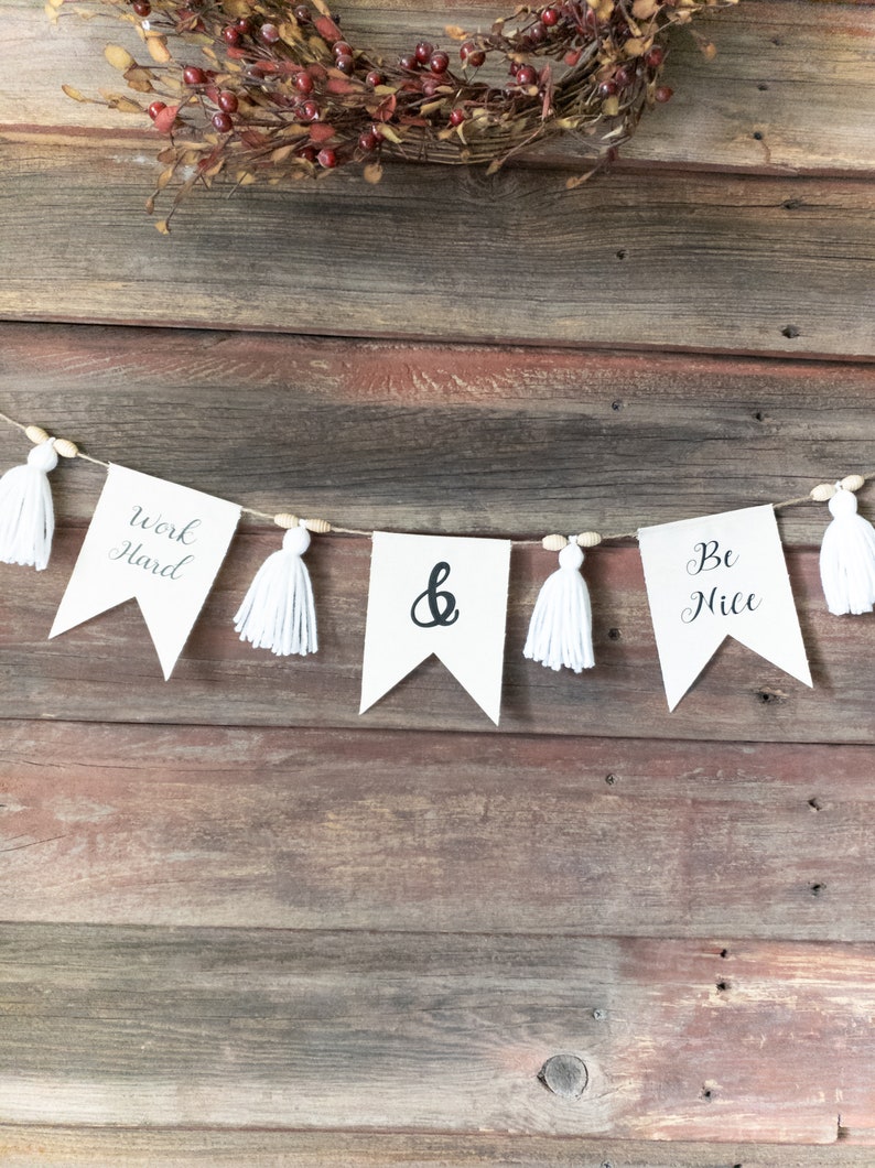 Rustic Fabric Garland / Home Decor Garland / Boho Banner / Etsy