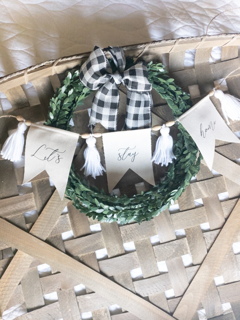 Rustic Fabric Garland / Home Decor Garland / Boho Banner / Etsy