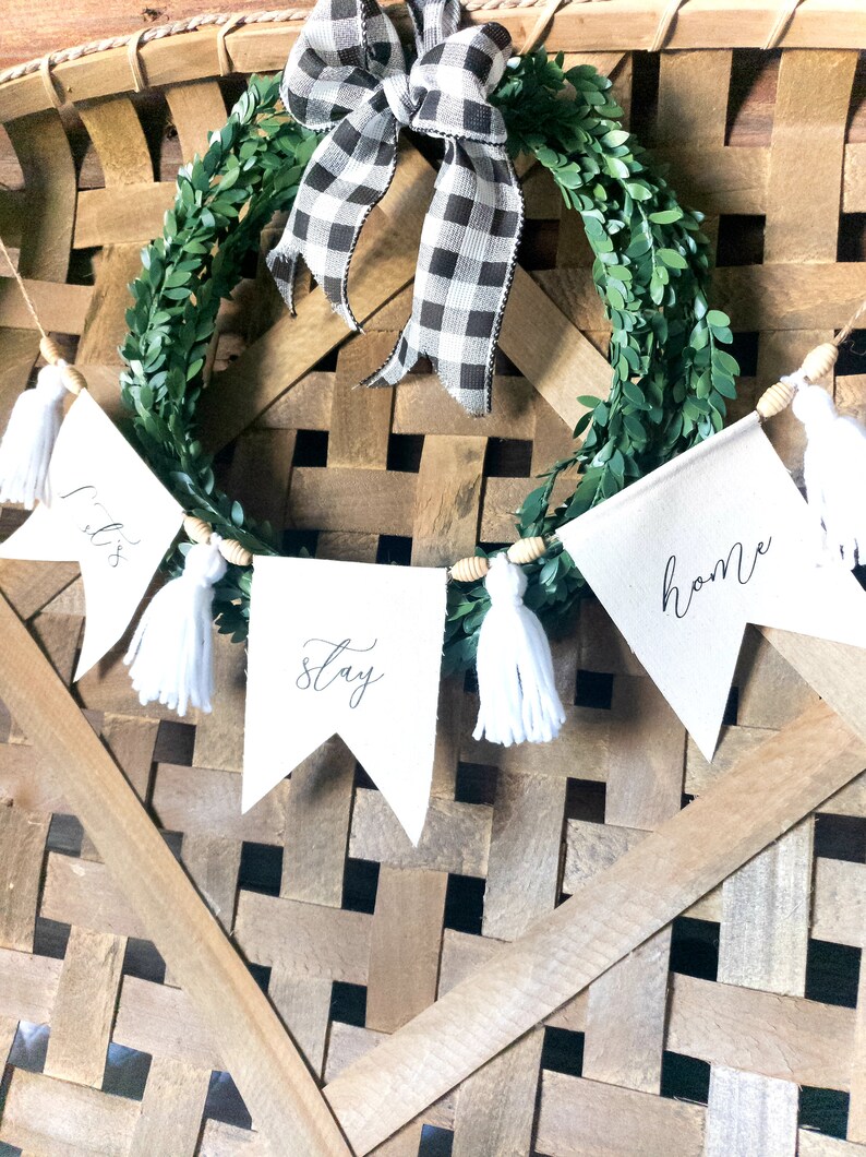 Rustic Fabric Garland / Home Decor Garland / Boho Banner / Etsy