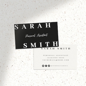 Business Card Template |  Editable Business Card | Canva Template | Design Template | Minimalist | Business Template | Instant Download
