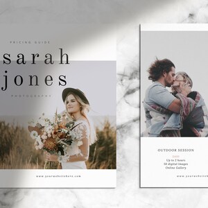 Photography Pricing Template | Photography Pricing Guide Template |Photography Price Sheet | Wedding Photography Pricing Template
