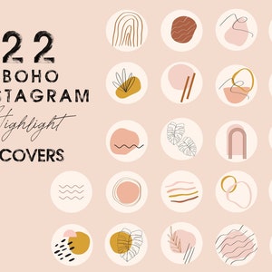 22 Instagram Highlight Cover | Boho Instagram Highlight | Social Media Icons | Insta Highlight Cover | Instagram | Instagram Highlight Cover