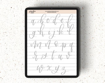 Lettering Practice Sheet | Alphabet Lettering | iPad Lettering | Brush Lettering |