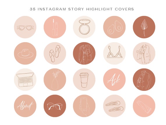 Instagram Highlight Cover Insta Stories Line Art Social | Etsy