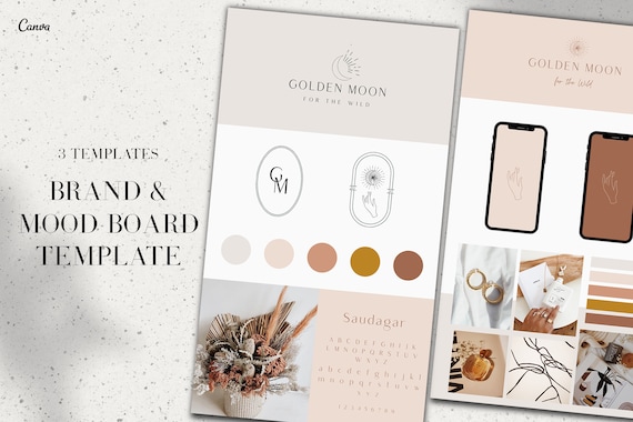 Mood Board Template | Brand Mood Board | Canva Template | Branding | Logo Design | Canva Brand Board | Branding Template | Instant Download