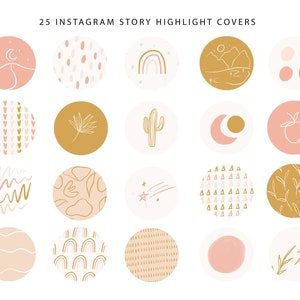 25 Instagram Highlight Cover | Highlight Cover Icons | Social Media Icons | Instagram Icons | Highlight Covers | Instagram |Geometric Shapes
