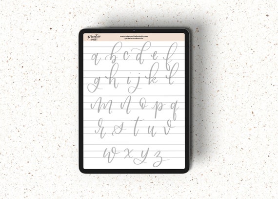 Lettering Practice Sheet Alphabet Lettering iPad Lettering | Etsy