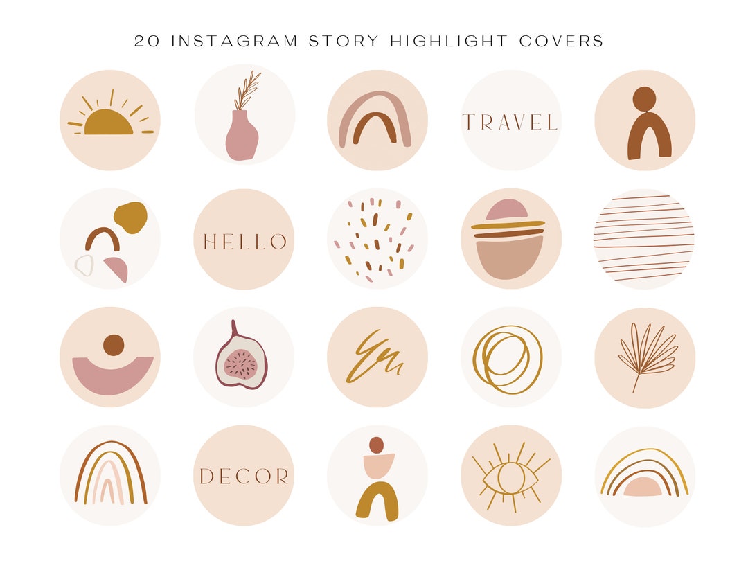 Instagram Story Highlight Icons Boho Instagram Abstract - Etsy