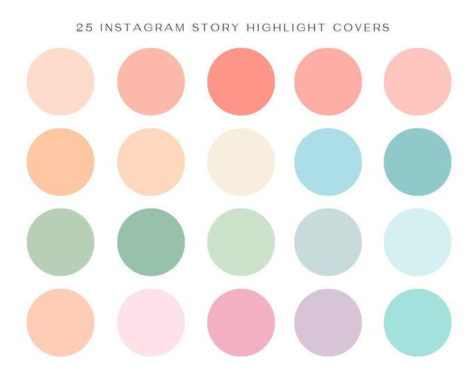 25 Solid Pastel Colors Instagram Highlight Cover Social Media Instagram