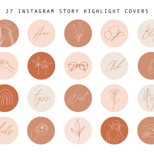 Instagram Highlight Cover Line Illustration Storie Cover - Etsy