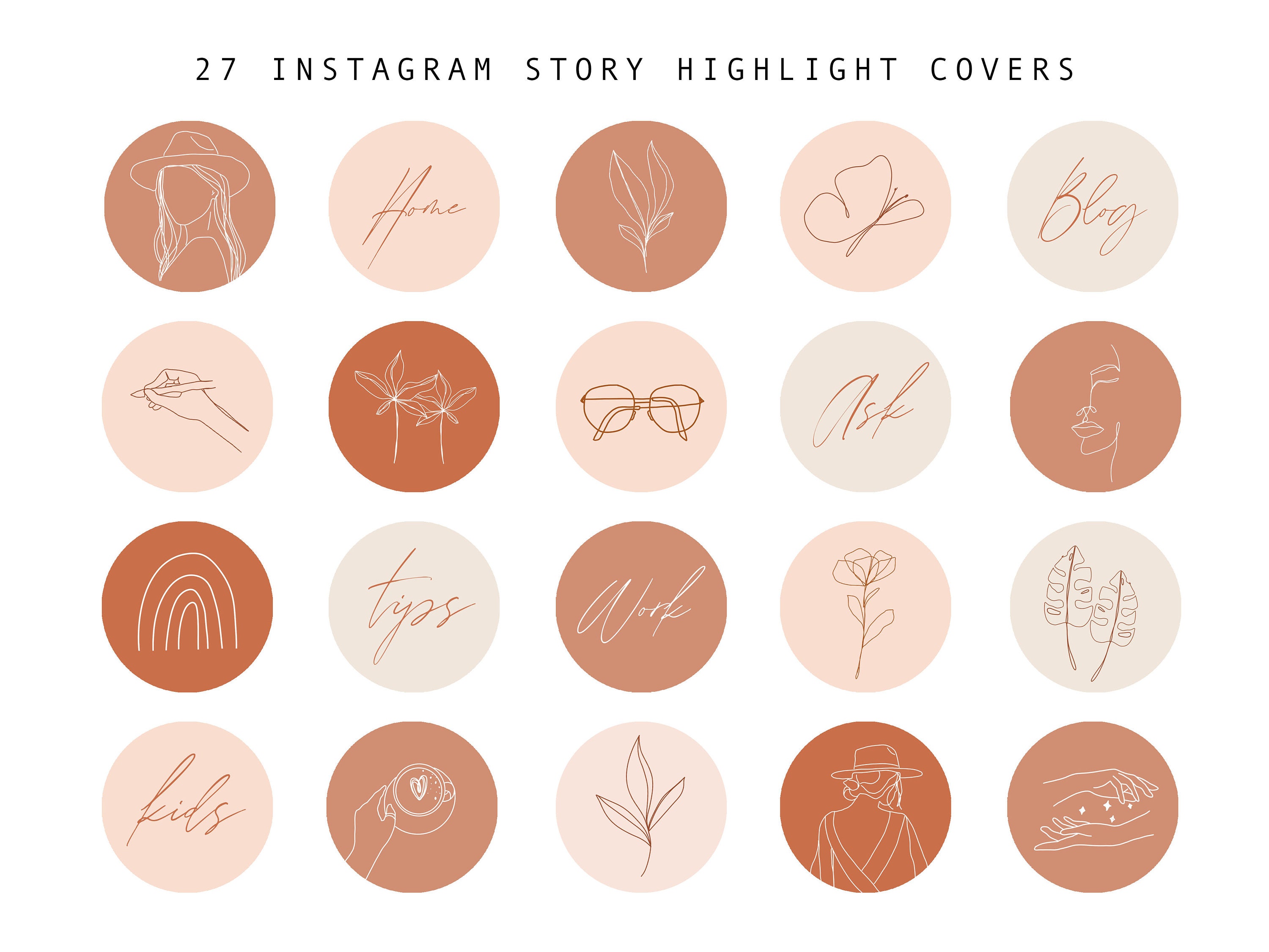 Instagram Highlight Line Illustration Storie - Etsy