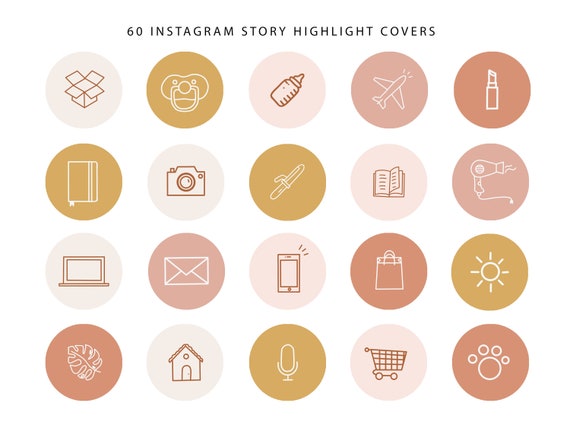 60 Iconos de portada de Instagram / Instagram Stories / - Etsy México