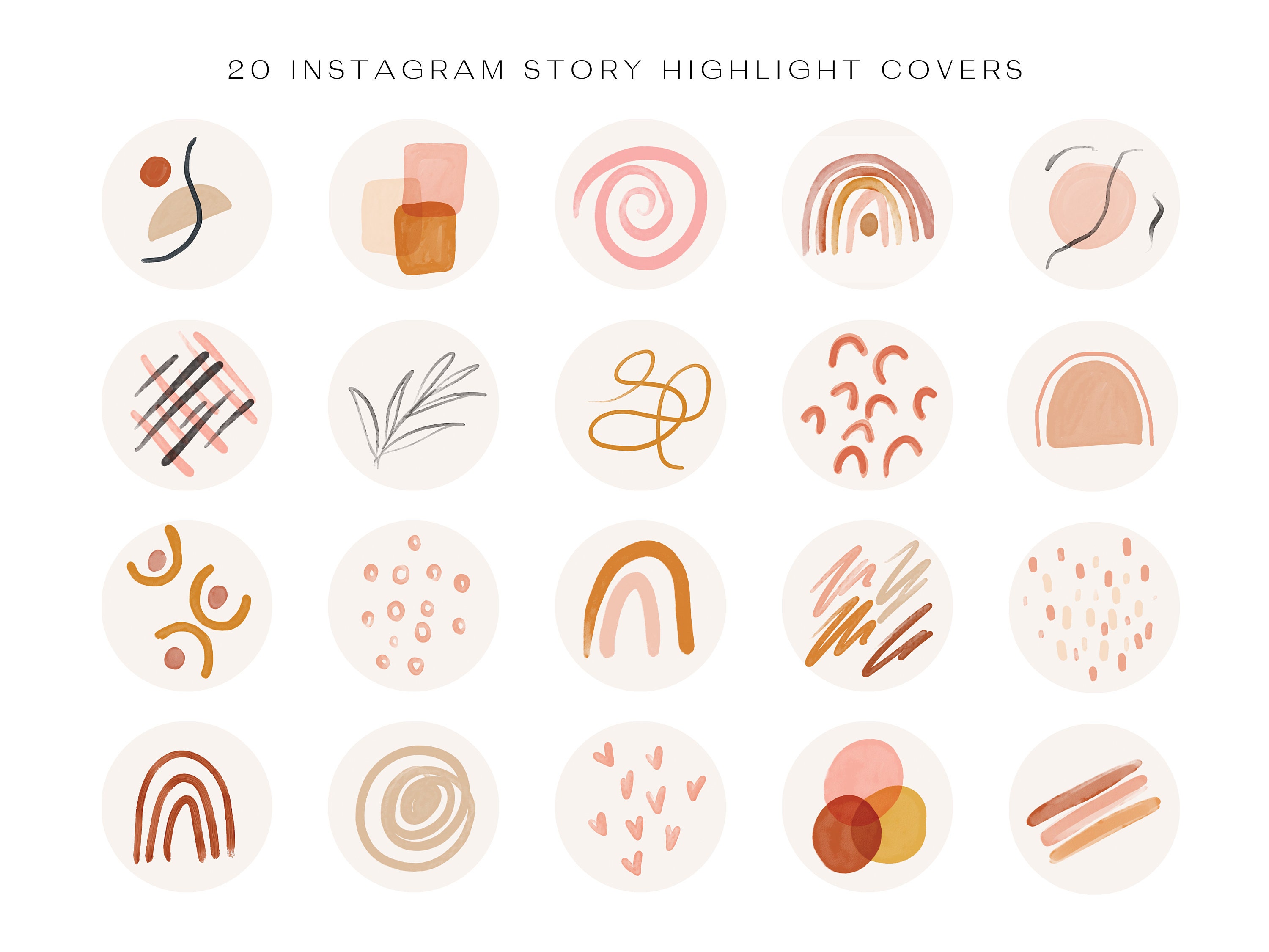 Instagram Story Highlight Icons | Boho Instagram | Abstract Instagram…