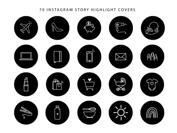 70 Instagram Highlight Cover Icons Instagram Stories | Etsy
