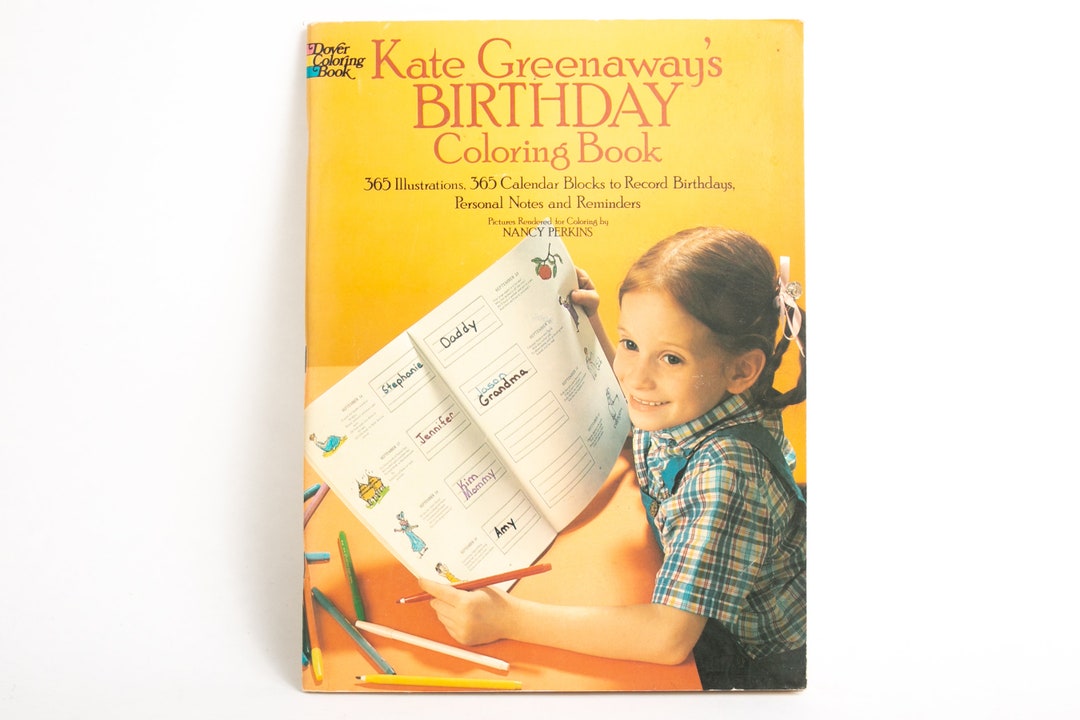 Kate Greenway's Birthday Coloring Book by Kate Greenaway Printed 1974 - Etsy