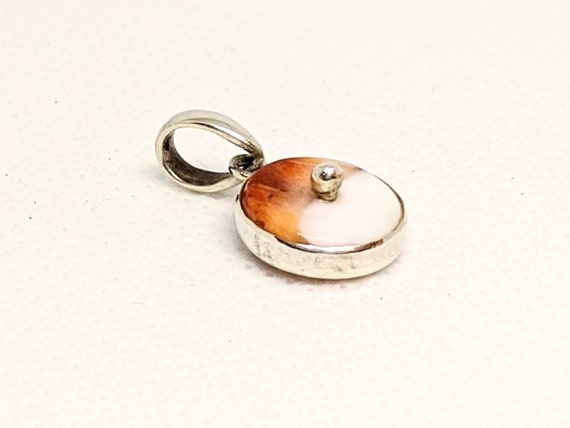 Vintage Sterling Silver Orange and White Apricot … - image 2