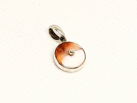 Vintage Sterling Silver Orange and White Apricot … - image 1