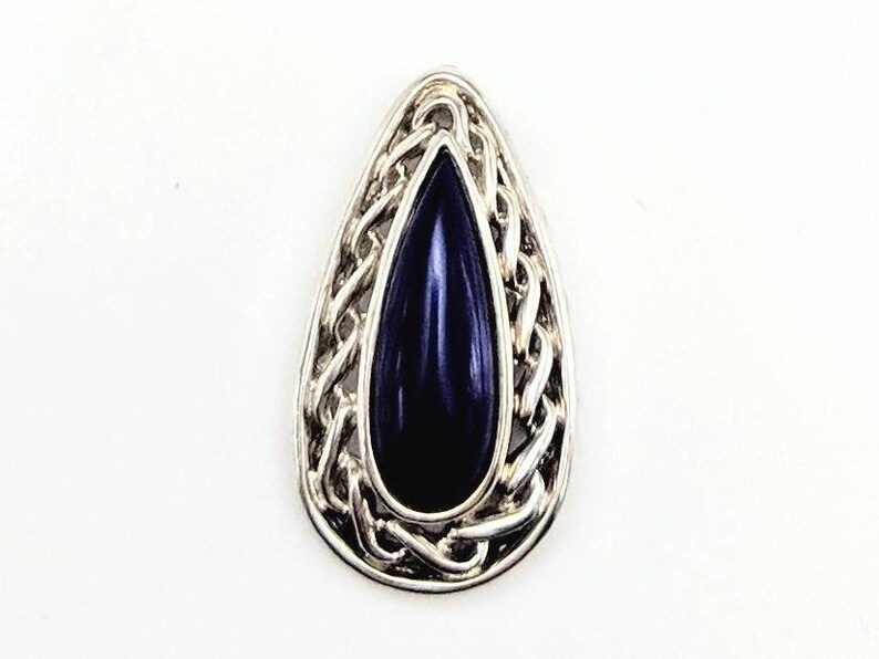 Vintage Blue Sterling Silver Pendant Thailand 925