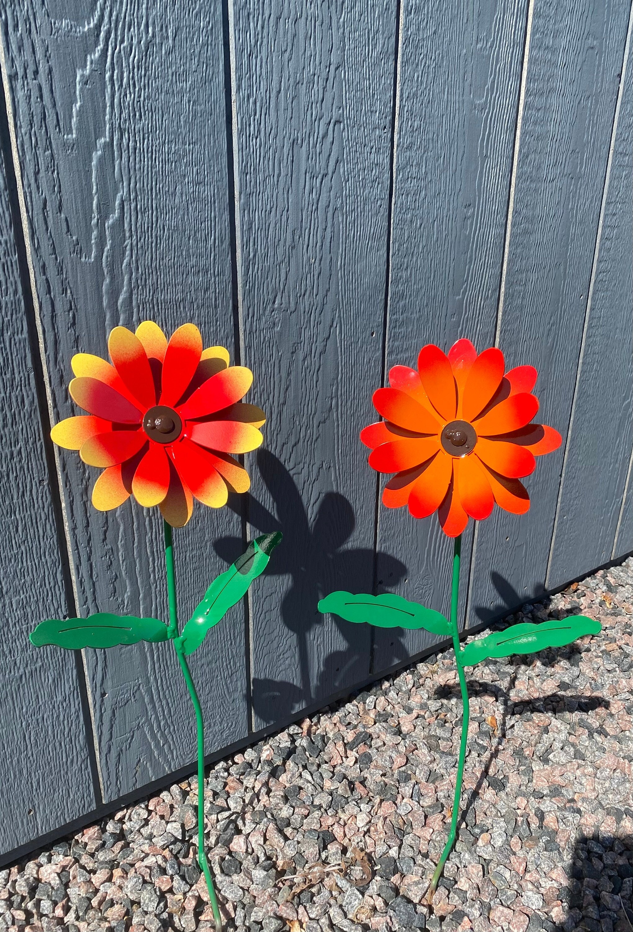 Metal Flower Set/ Outdoor Metal Flower Decoration/ Painted Metal
