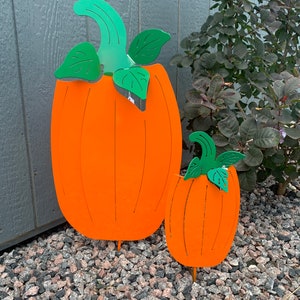 Large and Small Metal Pumpkin Set, Outdoor Fall Decoration, Outdoor Fall Pumpkin, Pumpkin Decoration