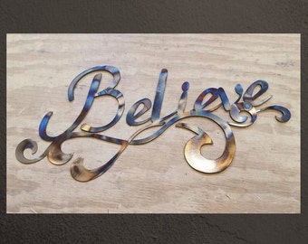 Metal Believe Sign, Wall Decoration for Home, Colorful Sign Wall Art for Home, Believe Wall Hanging