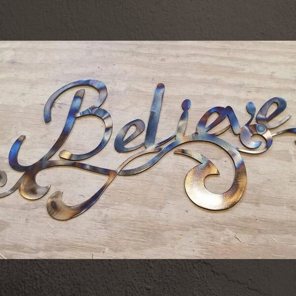 Metal Believe Sign, Wall Decoration for Home, Colorful Sign Wall Art for Home, Believe Wall Hanging