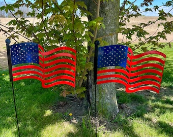 Large Outdoor American Flag Set of 2, 4th of July Flag, 4th of July Decoration, Flag Garden and Yard Decoration