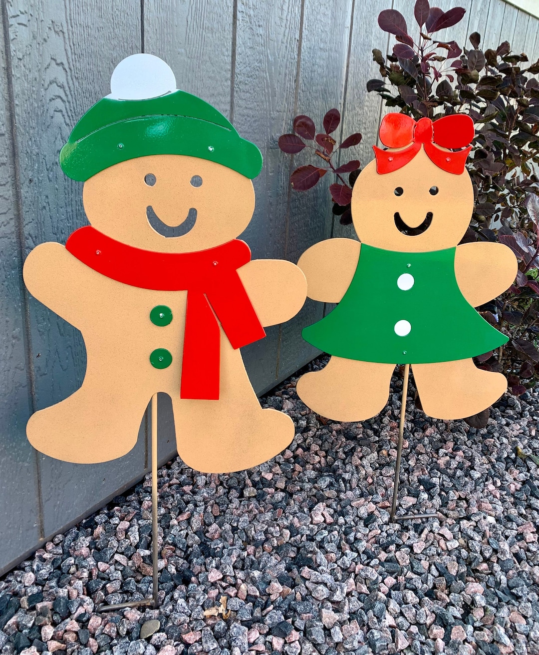 Metal Gingerbread Boy and Girl/christmas Decoration/ Outdoor Christmas
