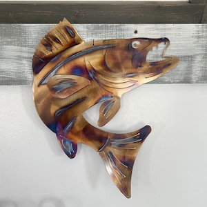 Metal Walleye Wall Decoration/ Fish Wall Hanging/Walleye Metal Fish Art/ Walleye Decoration, Fishing Decoration/ Shanty Decoration